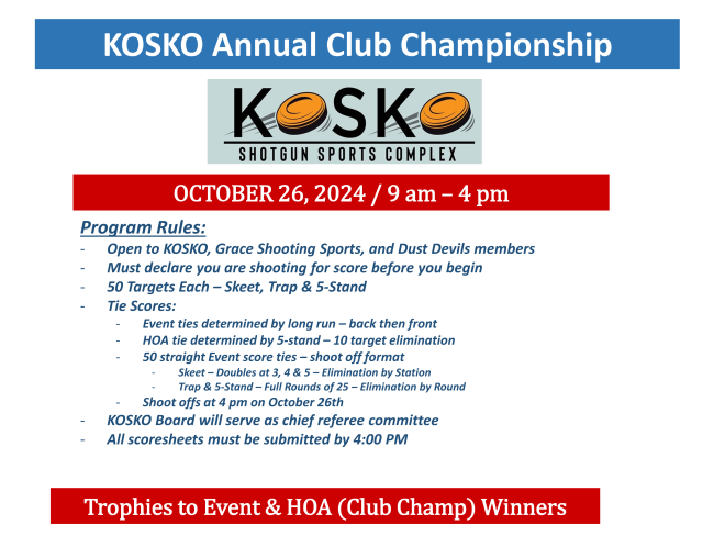 Kosko Annual Club Championship